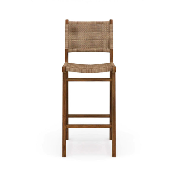 Logan Barstool w/ Rattan- Teak-Blue Hand Home
