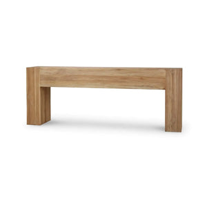Tuscan Rustic Distressed Teak Console in Teak Natural w/ Weathered Teak Distressing-Blue Hand Home