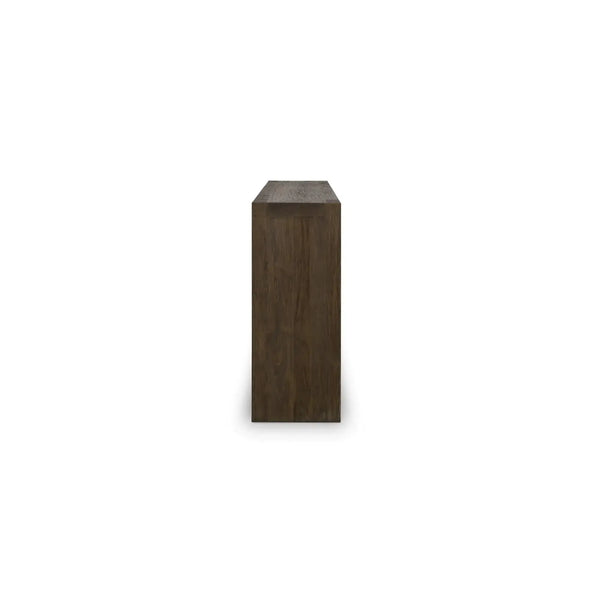 Tuscan Teak Console in Tuscan Brown w/ Weathered Teak Distress-Blue Hand Home