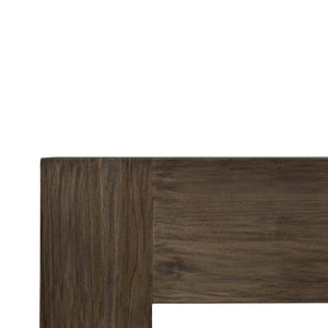 Tuscan Teak Console in Tuscan Brown w/ Weathered Teak Distress-Blue Hand Home