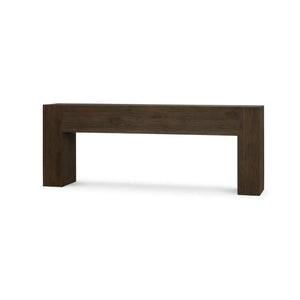 Tuscan Teak Console in Tuscan Brown w/ Weathered Teak Distress-Blue Hand Home