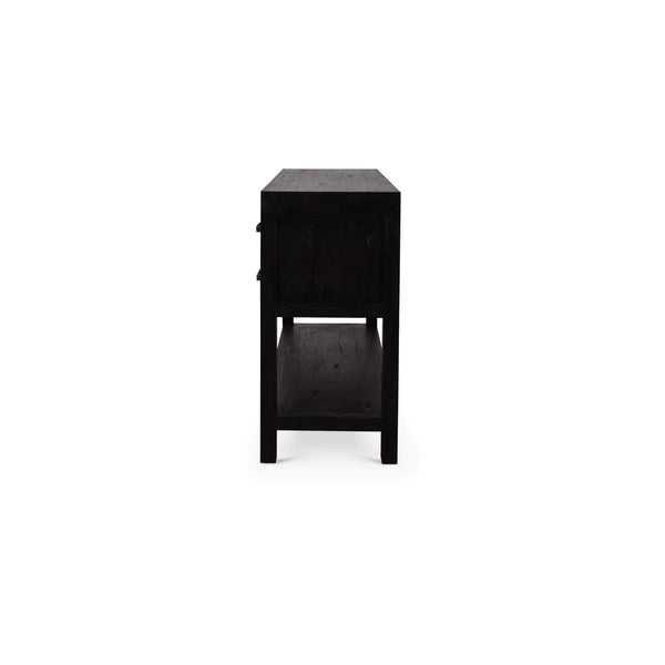 Tuscan Rustic Distressed Teak Console Table w/ 8 Drawers-Blue Hand Home