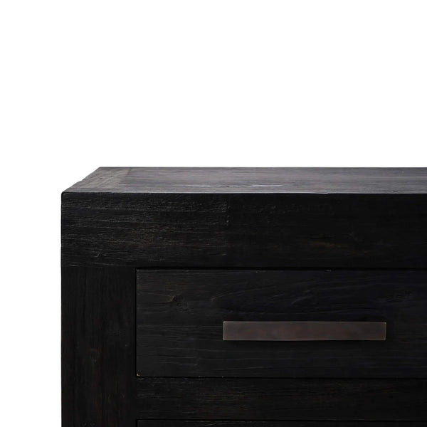 Tuscan Rustic Distressed Teak Console Table w/ 8 Drawers-Blue Hand Home