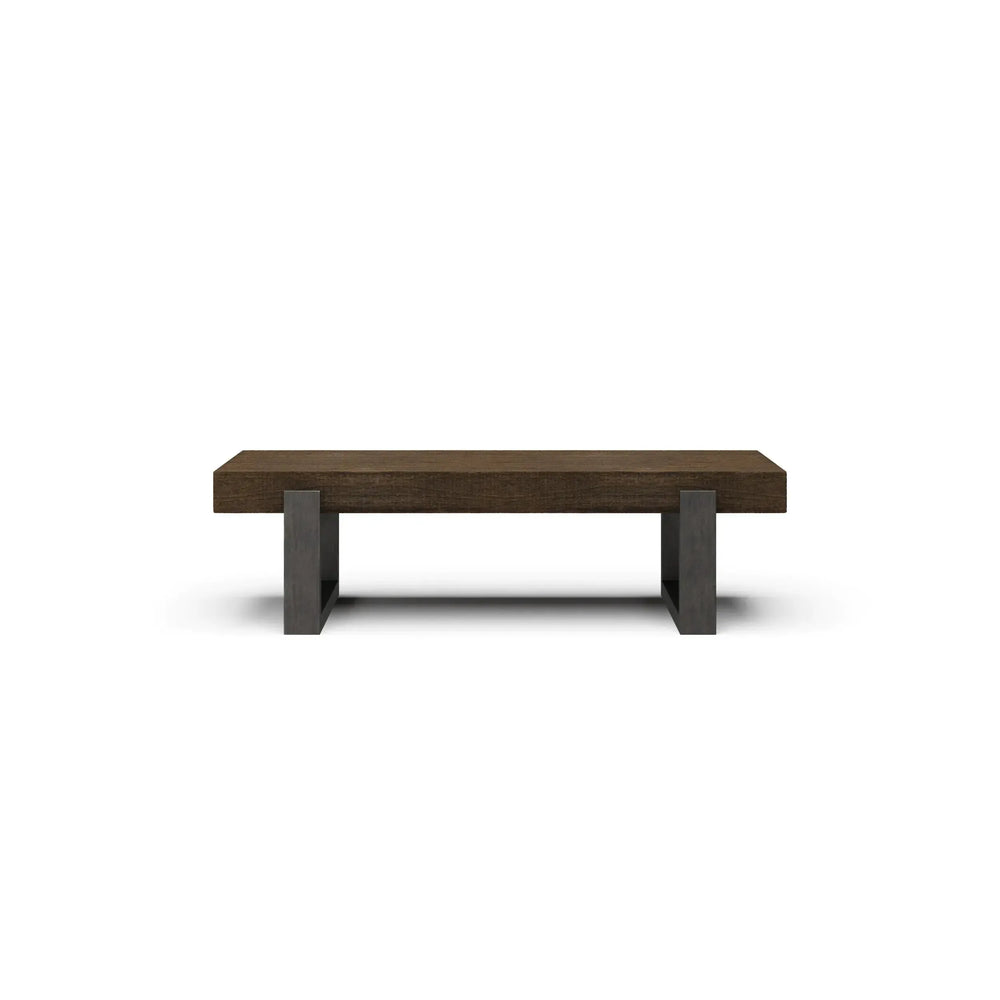 Tuscan Rustic Distressed Rectangular Coffee Table w/ Metal - Teak-Blue Hand Home