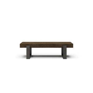 Tuscan Rustic Distressed Rectangular Coffee Table w/ Metal - Teak-Blue Hand Home
