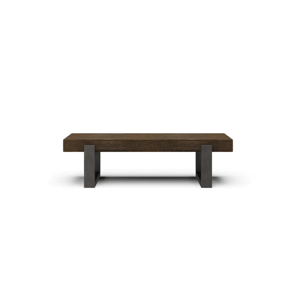 Tuscan Rustic Distressed Rectangular Coffee Table w/ Metal - Teak-Blue Hand Home