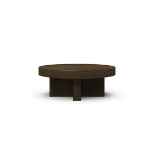 Tuscan Rustic Distressed Round Coffee Table - Teak-Blue Hand Home