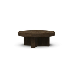 Tuscan Rustic Distressed Round Coffee Table - Teak-Blue Hand Home