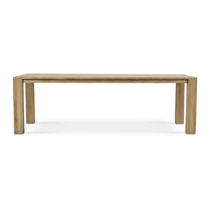 Tuscan Rustic Distressed Teak Dining Table in Teak Natural w/ Weathered Teak Distressing-Blue Hand Home