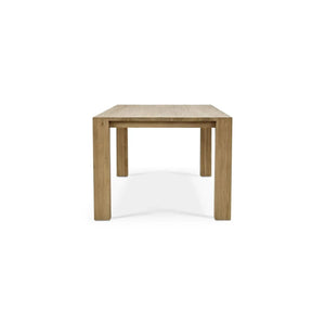 Tuscan Rustic Distressed Teak Dining Table in Teak Natural w/ Weathered Teak Distressing-Blue Hand Home