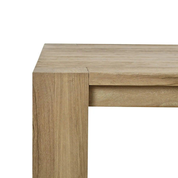 Tuscan Rustic Distressed Teak Dining Table in Teak Natural w/ Weathered Teak Distressing-Blue Hand Home