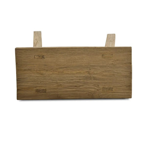 Tuscan Rustic Distressed Teak Stool in Teak Natural w/ Weathered Teak Distressising-Blue Hand Home