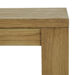 Tuscan Rustic Distressed Teak Side Table in Teak Natural w/ Weathered Teak Distressing-Blue Hand Home