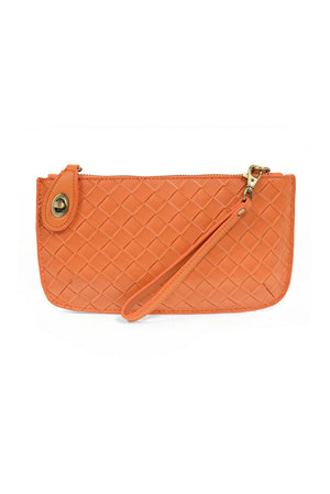 Faux Wide Woven Mini Crossbody Wristlet Clutch-Blue Hand Home