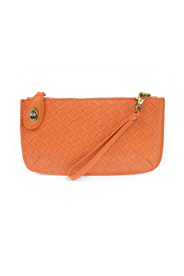 Faux Wide Woven Mini Crossbody Wristlet Clutch-Blue Hand Home