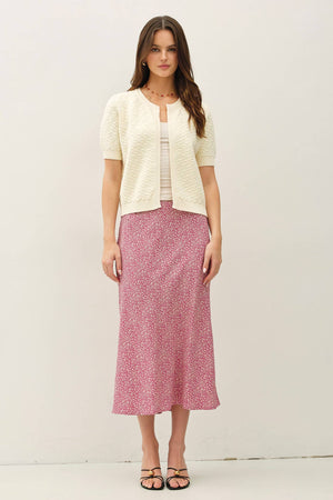 TEXTURED SHORT SLEEVE CARDIGAN-Blue Hand Home