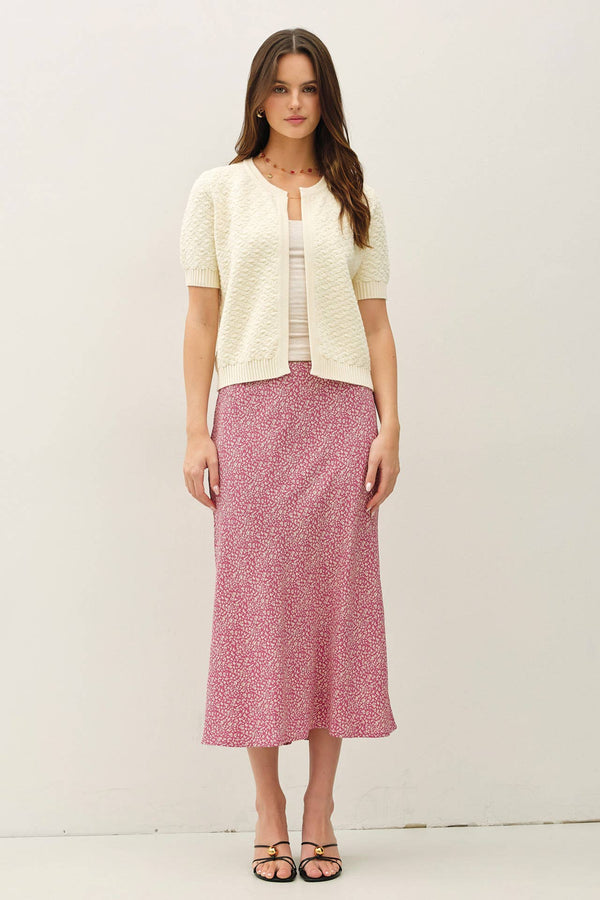 TEXTURED SHORT SLEEVE CARDIGAN-Blue Hand Home