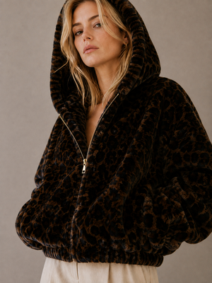 Oyster Bay Jacket — Hooded Faux Fur Zip Jacket