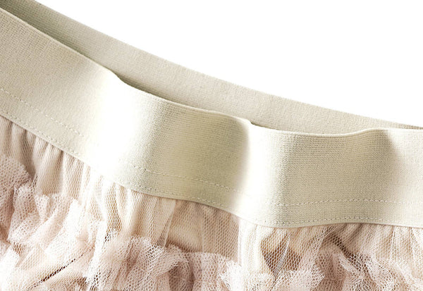 Elastic waist Tulle Tutu Midi Skirt-Blue Hand Home
