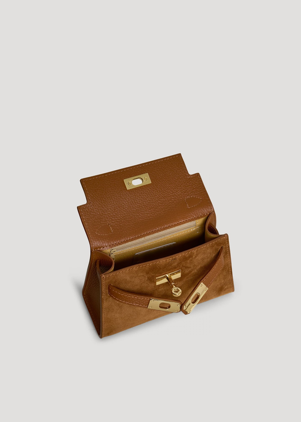 Genuine Suede Handbag With Adjustable Shoulder Strap