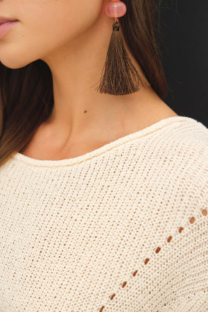 POINTELLE DOLMAN SLEEVE CROPPED SWEATER-Blue Hand Home
