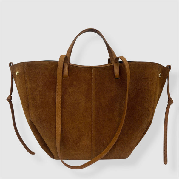 Handcrafted Italian Suede Leather Bag Made In Italy