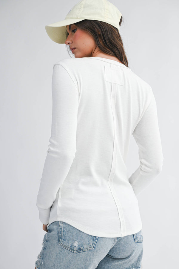 8630hk Henley Long Sleeve Top
