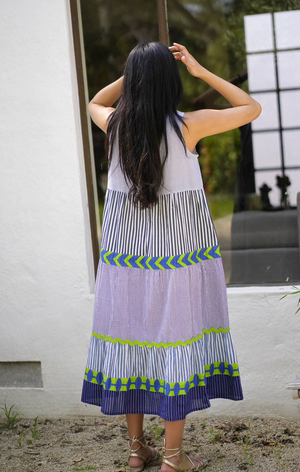 Audrey Handloom Maxi Dress Multi-Blue Hand Home