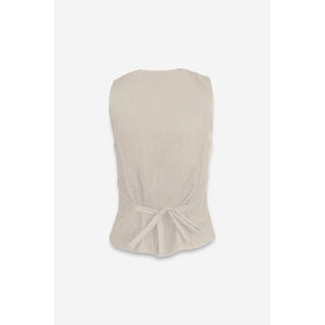 Sleeveless Woven Vest With Back Tie-Blue Hand Home