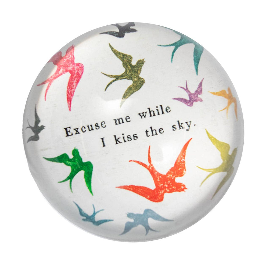 Excuse Me While I Kiss The Sky Paperweight-Blue Hand Home