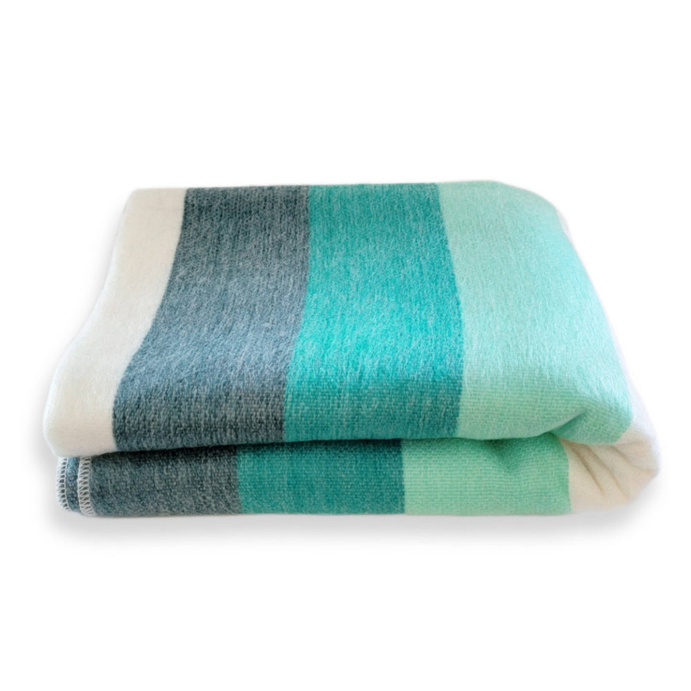 Agua Marina - Alpaca Wool Throw Blanket-Blue Hand Home