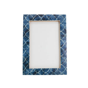 Moroccan Mosaic Bone Photo Frame-Blue Hand Home