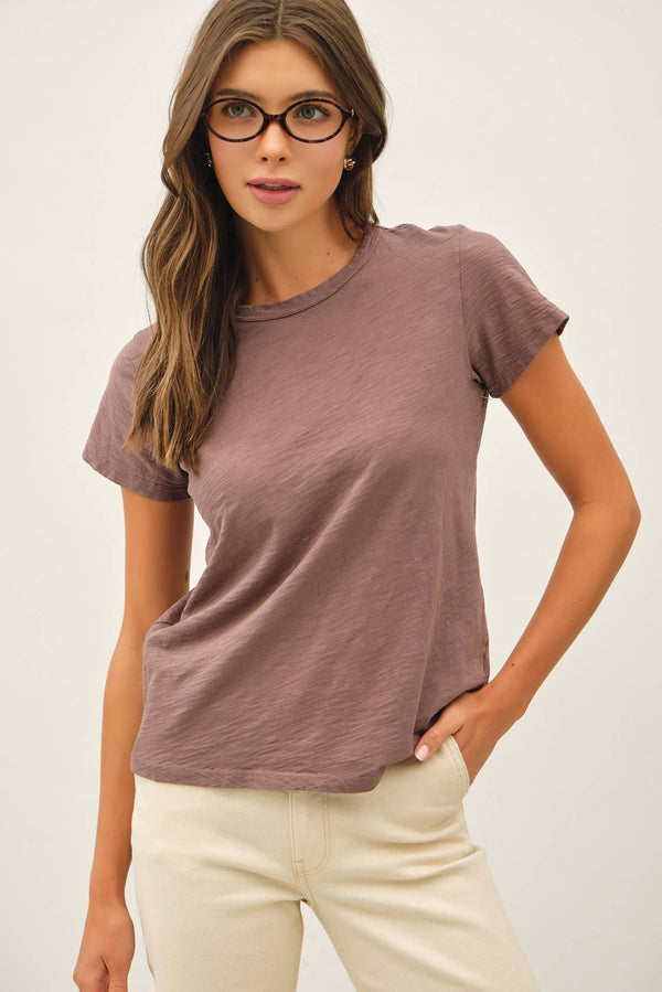 [NEW SHADE]GARMENT DYED COTTON SLUB TEE