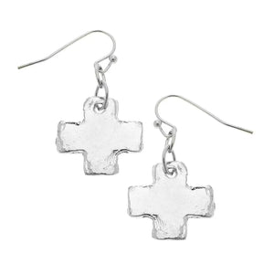 Mini Square Cross Earrings