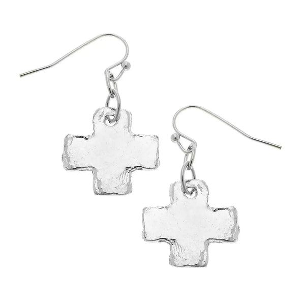 Mini Square Cross Earrings
