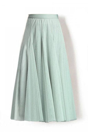 20 colors Flowy Elastic Waist Tulle Pleated Skirt-Blue Hand Home