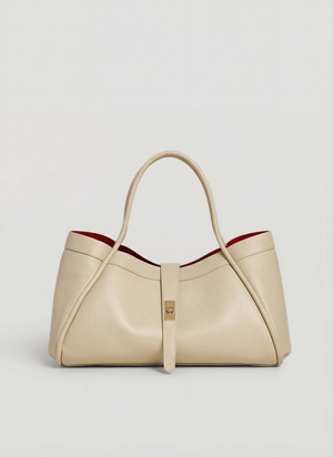 Elegant Large Genuine Leather Bag Made In Italy – 45x25x20