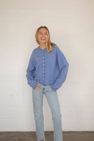 Dusty Blue Piper Cardigan-Blue Hand Home