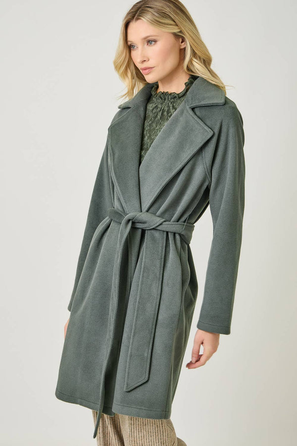 60745 Lapel Collar Robe Coat-Blue Hand Home