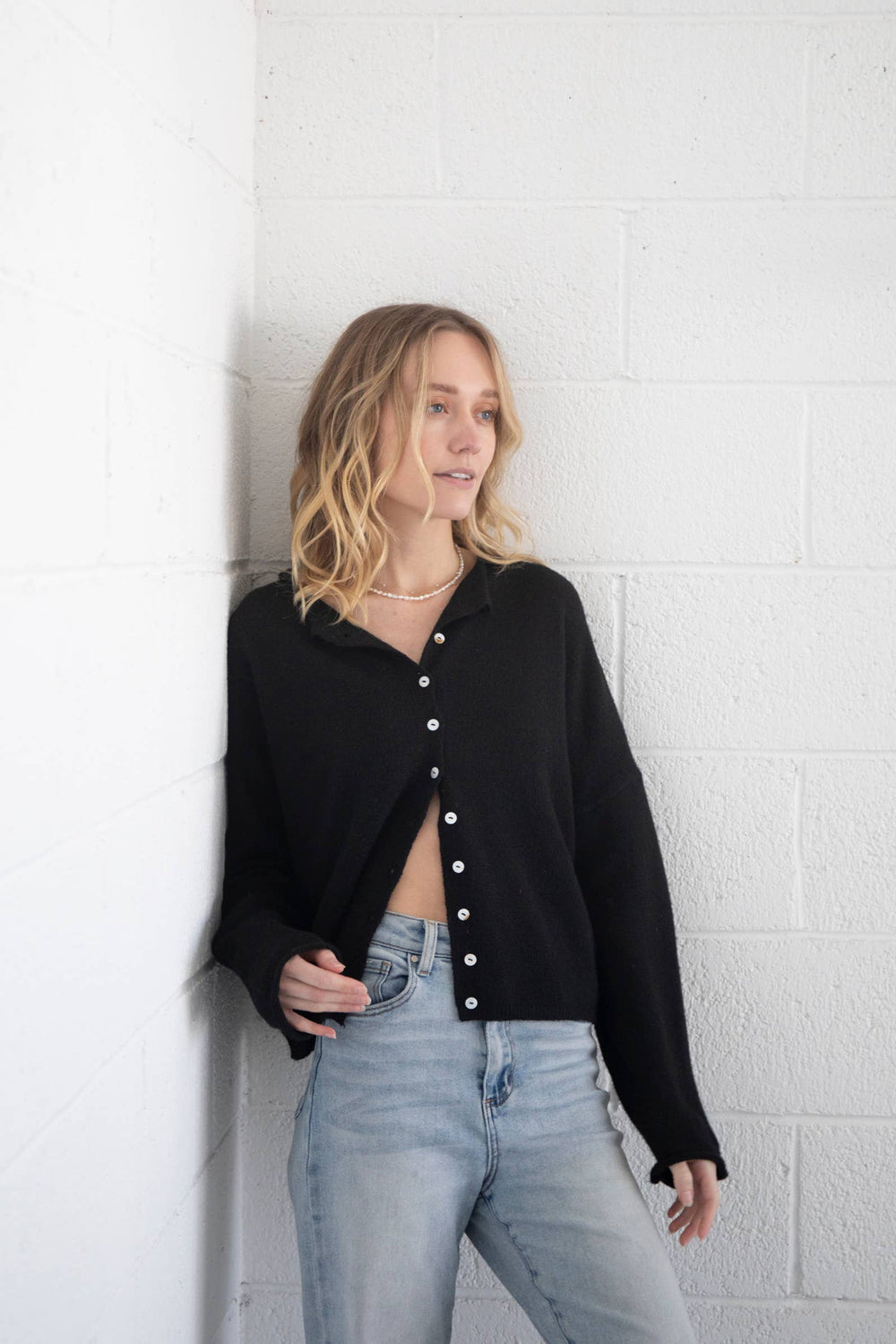 Black Piper Cardigan-Blue Hand Home