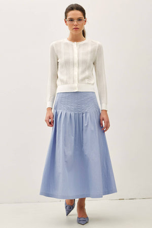 CRISP PLEATED MIDI SKIRT-Blue Hand Home