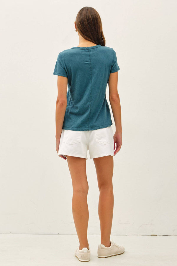 New Shade-Garment Dyed Cotton Slub Tee
