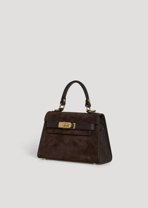 Genuine Suede Handbag With Adjustable Shoulder Strap