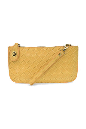Faux Wide Woven Mini Crossbody Wristlet Clutch-Blue Hand Home