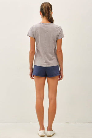 New Shade-Garment Dyed Cotton Slub Tee