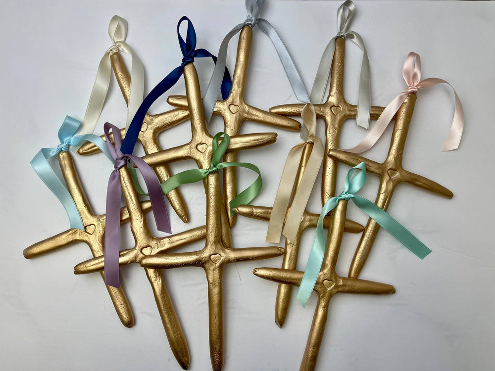 Large Cross Ornament-Blue Hand Home