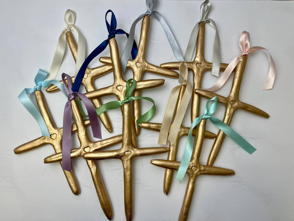 Large Cross Ornament-Blue Hand Home