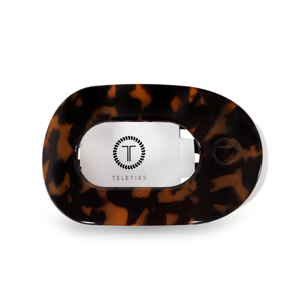 Round Flat Hair Clip | Medium | Tortoise-Blue Hand Home