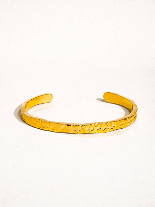 Bastien 18K Gold Non-Tarnish Textured Thin Bangle-Blue Hand Home