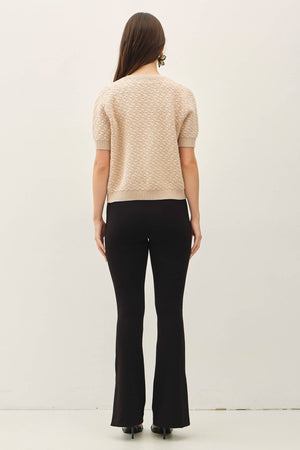 TEXTURED SHORT SLEEVE CARDIGAN-Blue Hand Home